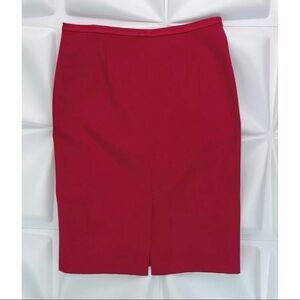 Maria Bianca Nero Sz S Red Pencil Skirt Stretchy Knit Satin Lined Career Work
